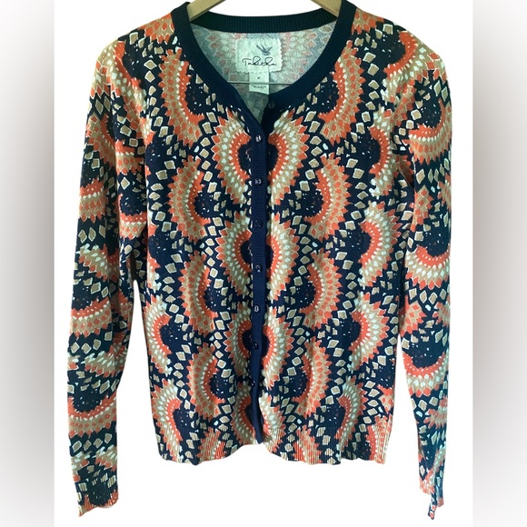 Tabitha Sweaters - Anthropologie TABITHA Odval Cardi Colorful Cardigan Sweater Retro Knit Medium